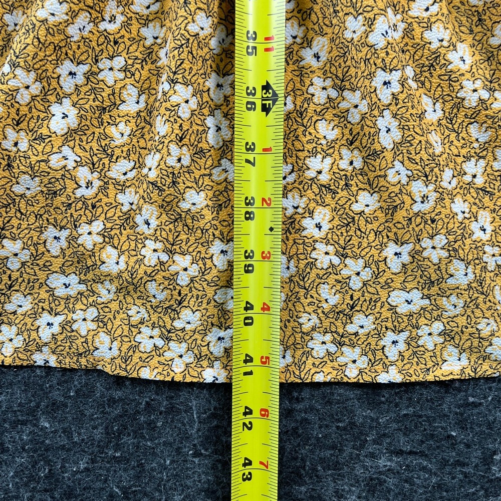 Monteau Los Angeles Midi Dress Womens Medium Yellow Floral Tiered Formal Party - Picture 2 of 6